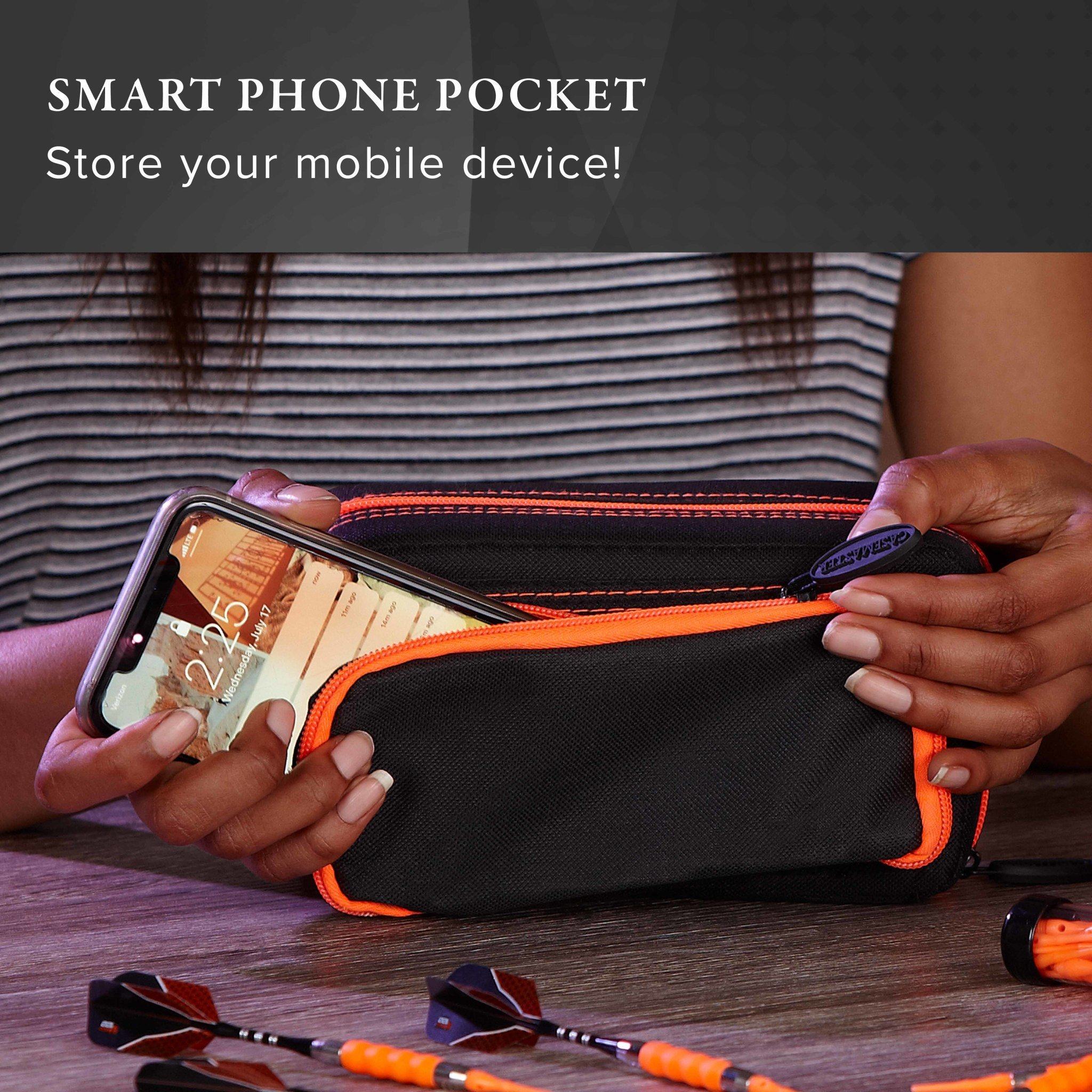 [REFURBISHED] Casemaster Plazma Pro Dart Case Black with Orange Trim and Phone Pocket Refurbished Refurbished GLD Products 