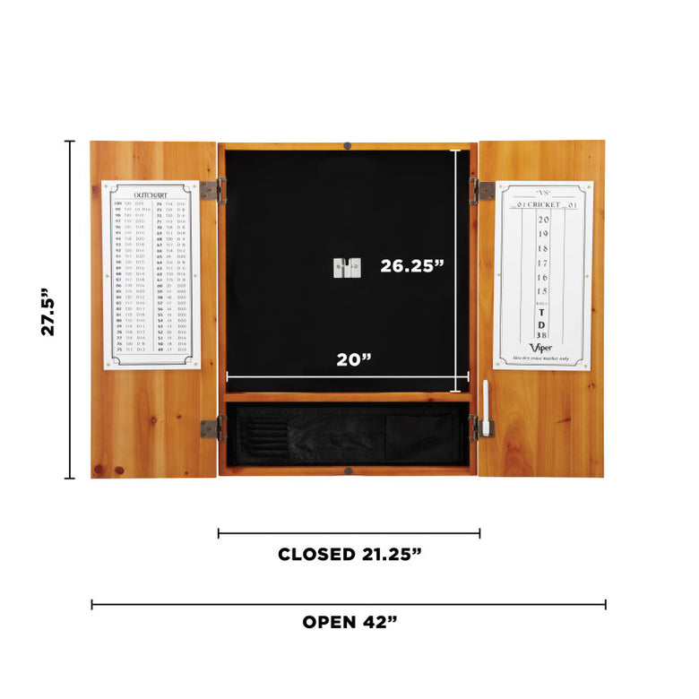 Viper Metropolitan Oak Steel Tip Dartboard Cabinet