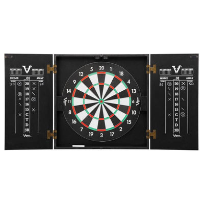 Viper Hideaway Cabinet with Coiled Paper Dartboard & "The Bull Starts Here" Throw Line Marker Darts Viper 