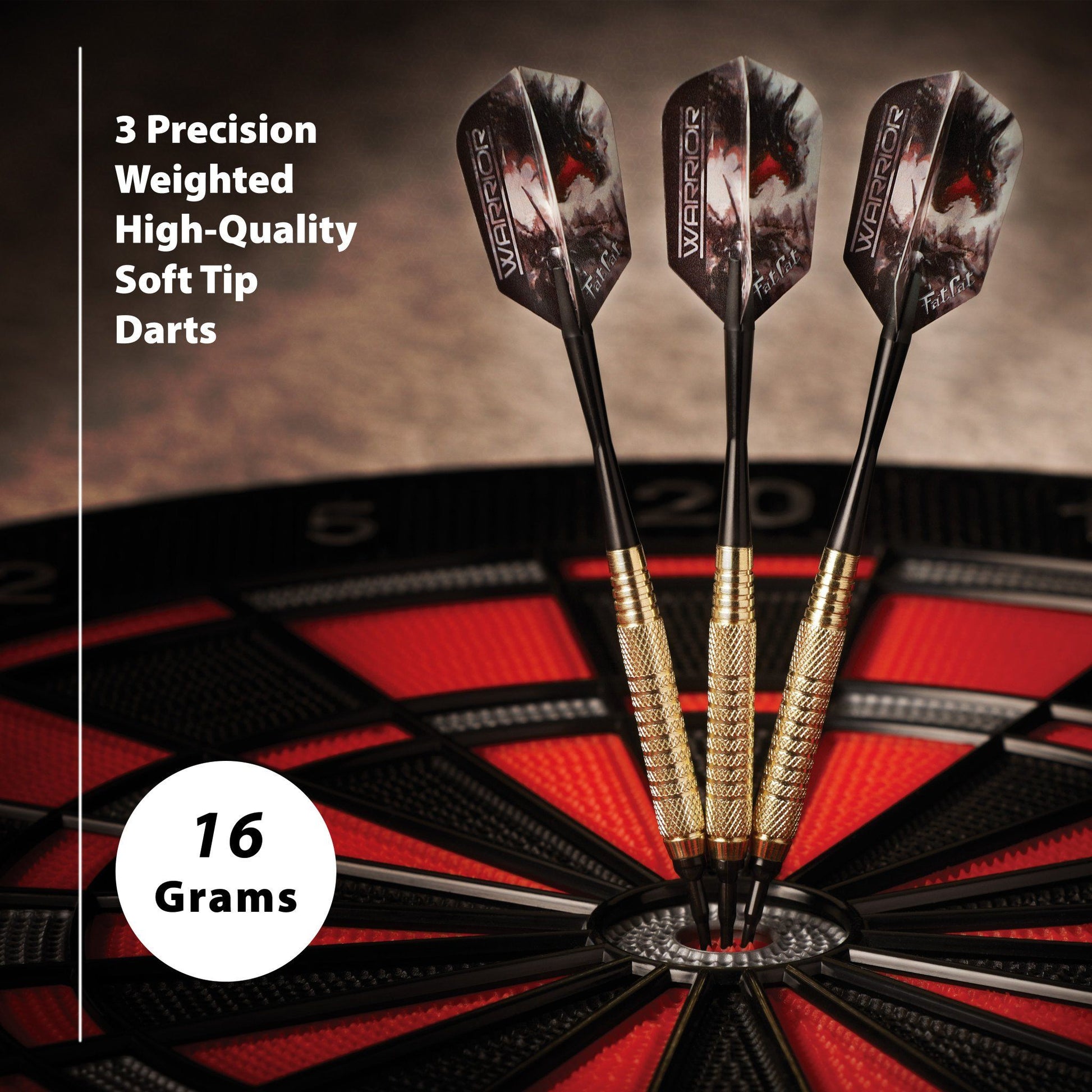 [REFURBISHED] Fat Cat Warrior Darts Soft Tip Darts 16 Grams Refurbished Refurbished GLD Products 