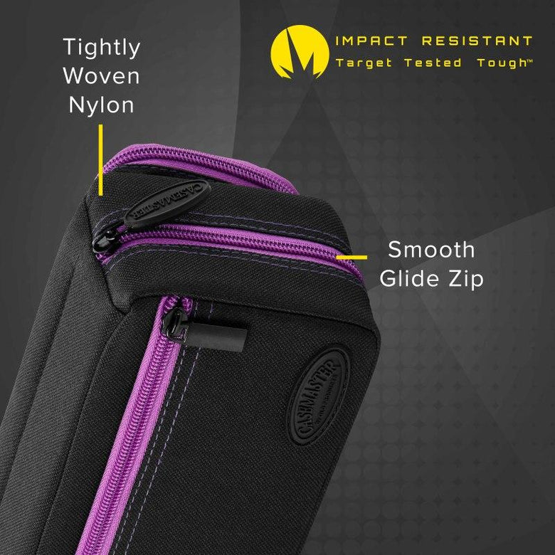 Casemaster Plazma Pro Dart Case Black with Amethyst Zipper and Phone Pocket Dart Cases Casemaster 