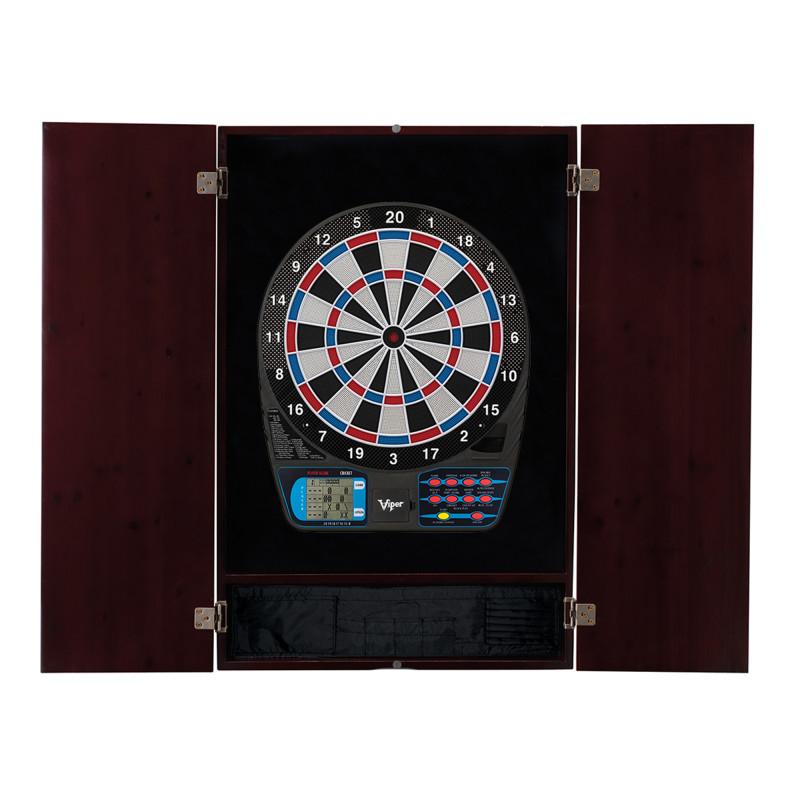 Viper Metropolitan Mahogany Soft Tip Dartboard Cabinet and Viper 787 Electronic Dartboard Darts Viper 