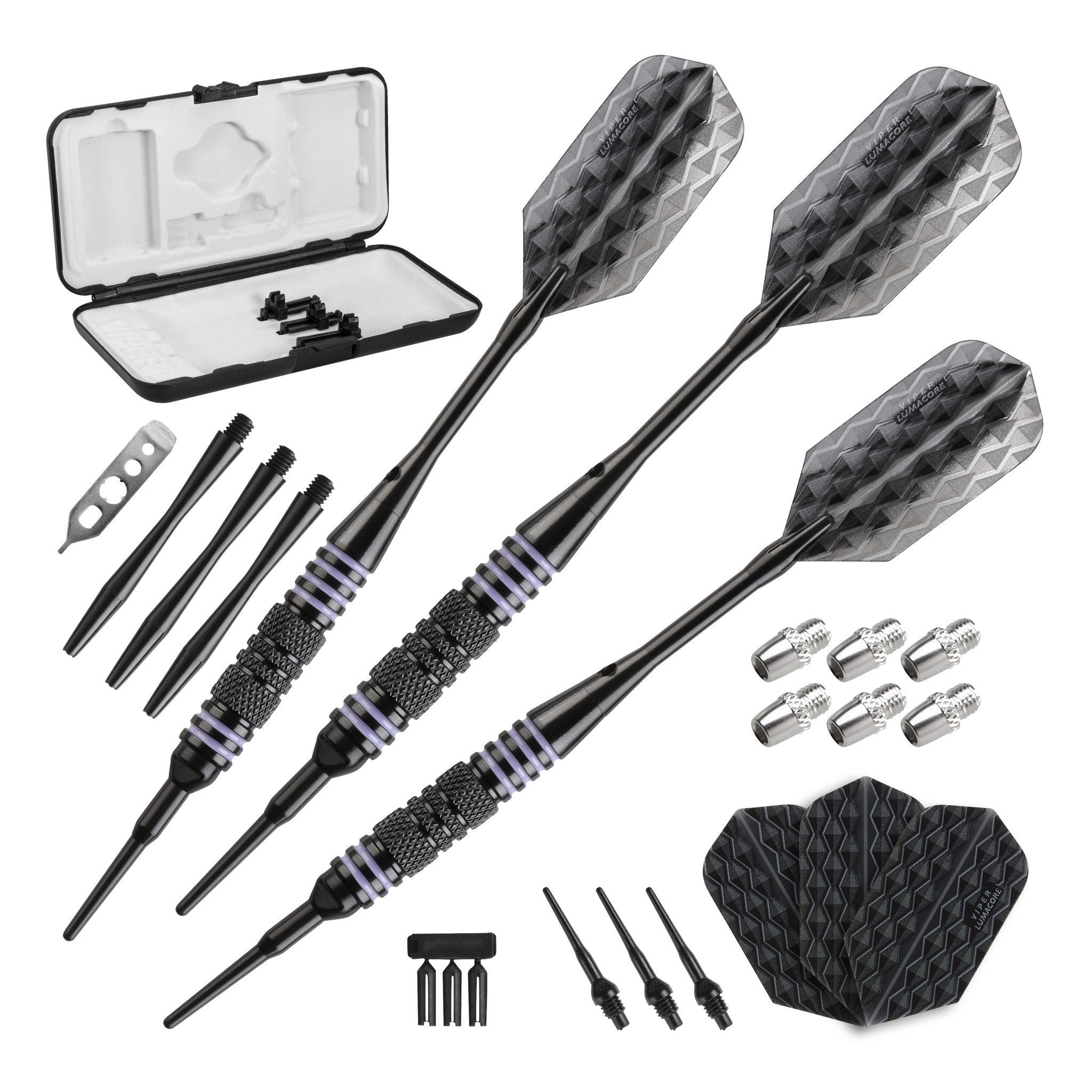 [REFURBISHED] Viper Bobcat Darts Adjustable Soft Tip Darts Purple Rings 16-19 Grams Refurbished GLD Products