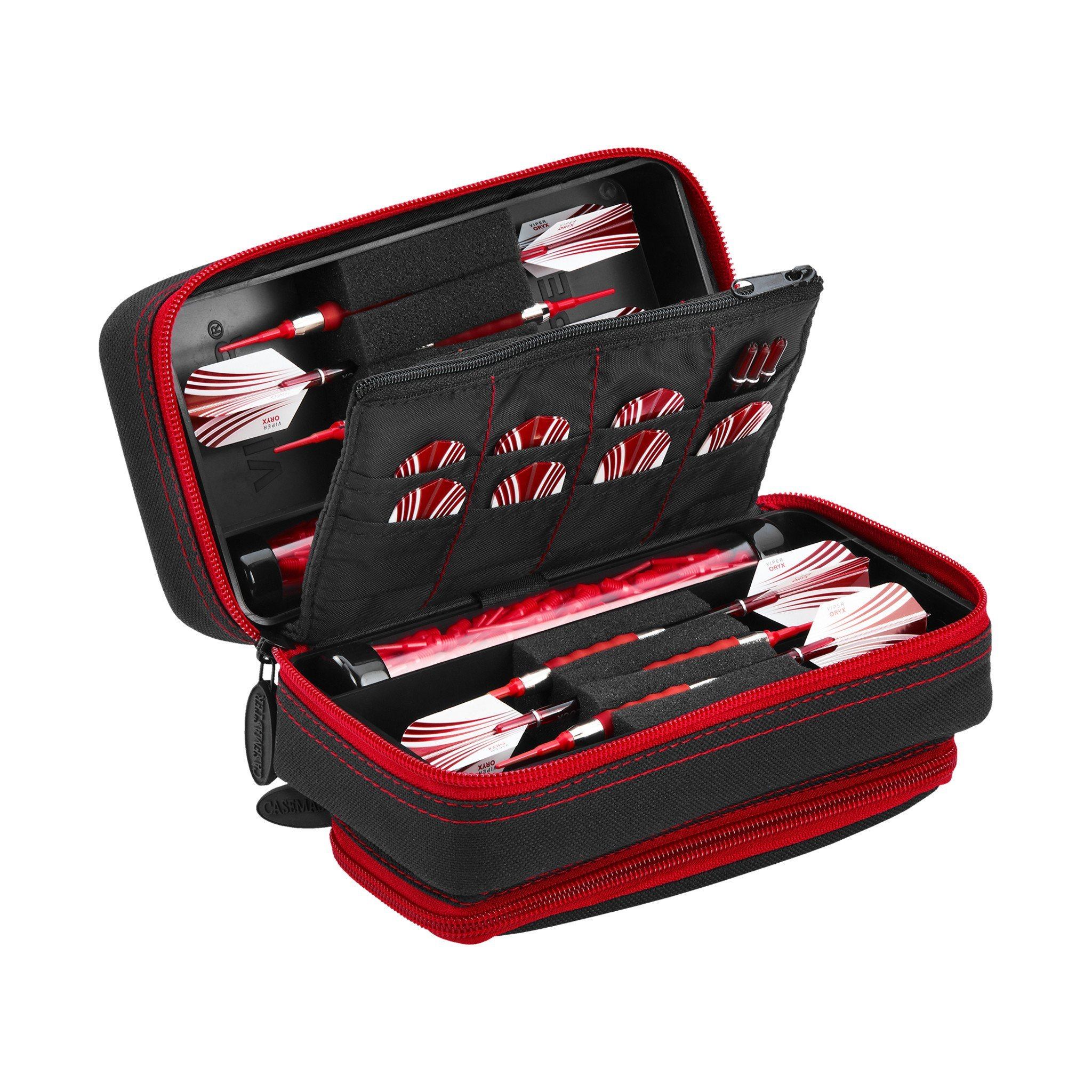 [REFURBISHED] Casemaster Plazma Pro Dart Case Black with Ruby Zipper and Phone Pocket Refurbished Refurbished GLD Products 