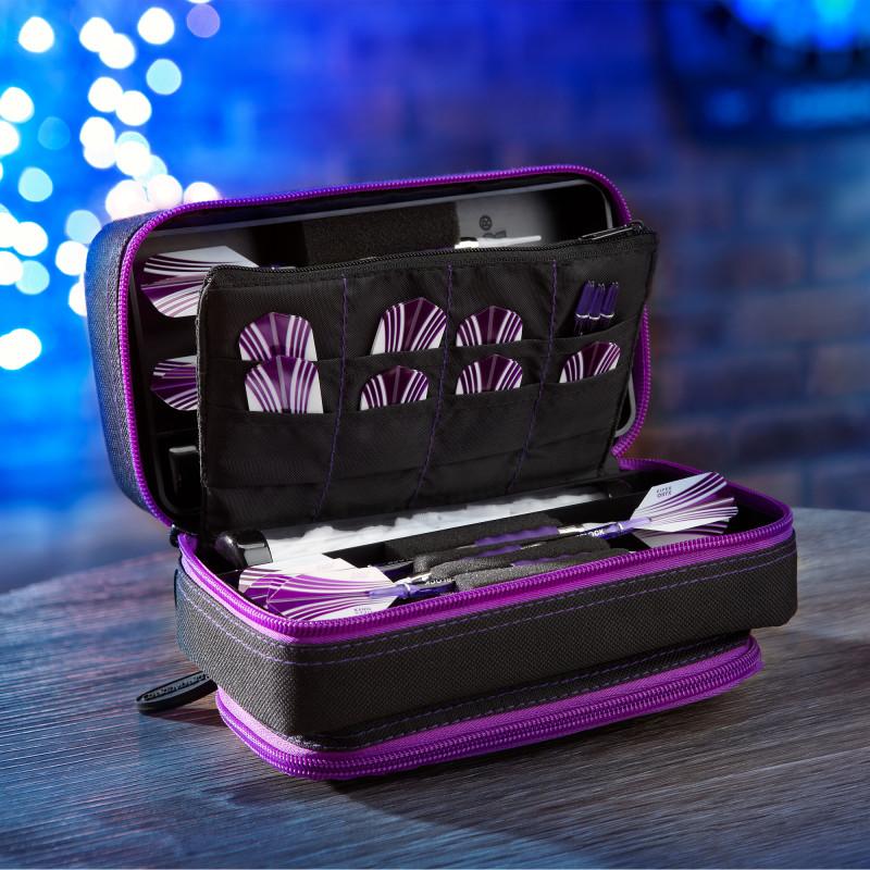 Casemaster Plazma Pro Dart Case Black with Amethyst Zipper and Phone Pocket Dart Cases Casemaster 