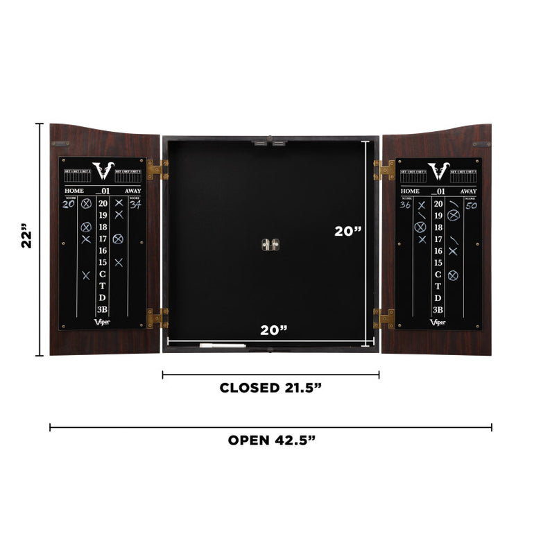 Viper Vault Dartboard Cabinet with Shot King Sisal Dartboard