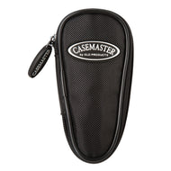 Black mesh dart case with Casemaster badge and zippered wrist strap