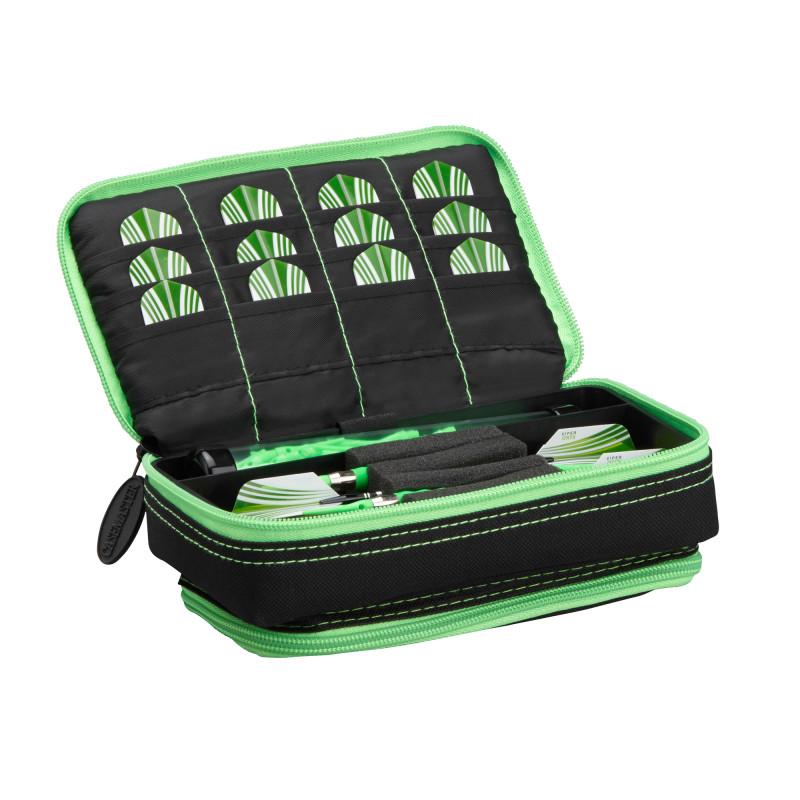 Casemaster Plazma Plus Dart Case Black with Green Trim and Phone Pocket Dart Cases Casemaster 