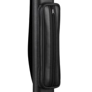 Black zippered dart or cue case with carrying handle mounted on pole
