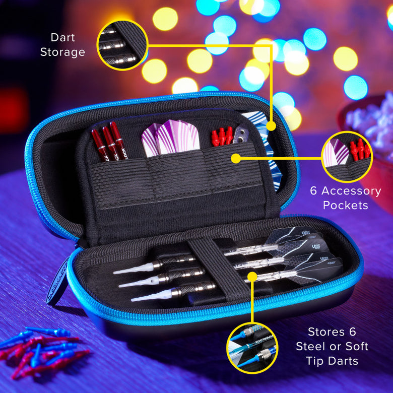 Casemaster Sentry Dart Case with Blue Zipper