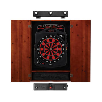 Viper Solar Blast Electronic Dartboard, Metropolitan Cinnamon Cabinet, Laser Throw Line & Shadow Buster Dartboard Light Bundle Darts Viper 