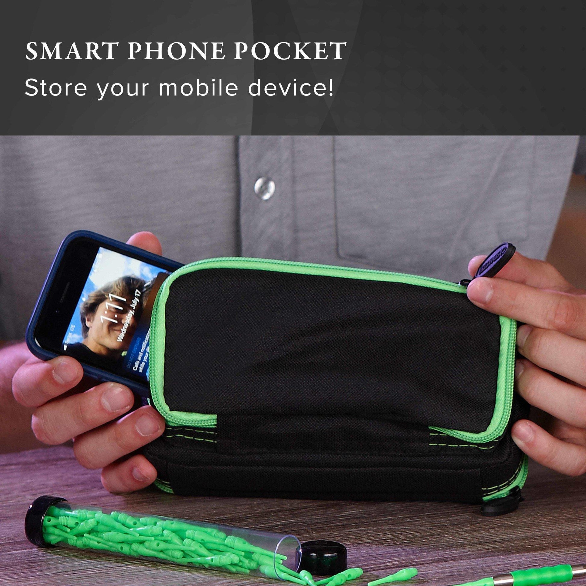 [REFURBISHED] Casemaster Plazma Plus Dart Case Black with Green Trim and Phone Pocket Refurbished Refurbished GLD Products 