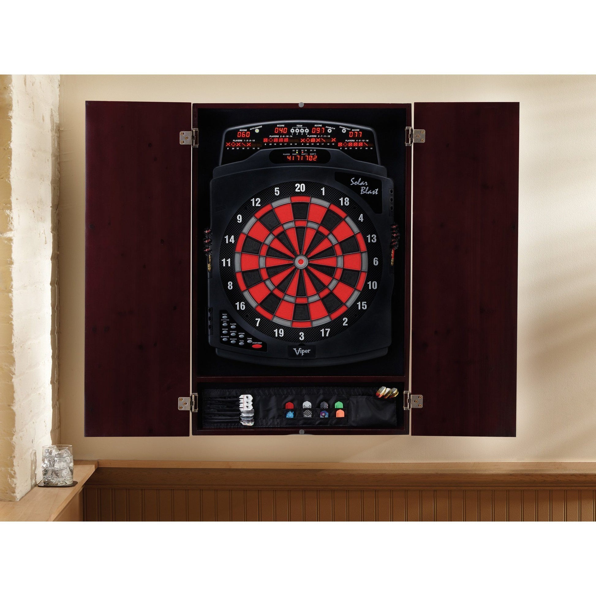 [REFURBISHED] Viper Metropolitan Mahogany Soft Tip Dartboard Cabinet Refurbished Refurbished GLD Products 