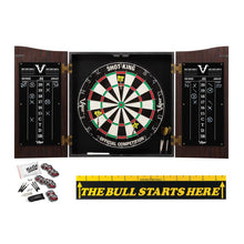 Load image into Gallery viewer, Viper Vault Cabinet with Shot King Sisal Dartboard, Steel Tip Dart Accessories Kit &amp; &quot;The Bull Starts Here&quot; Throw Line Marker Darts Viper 
