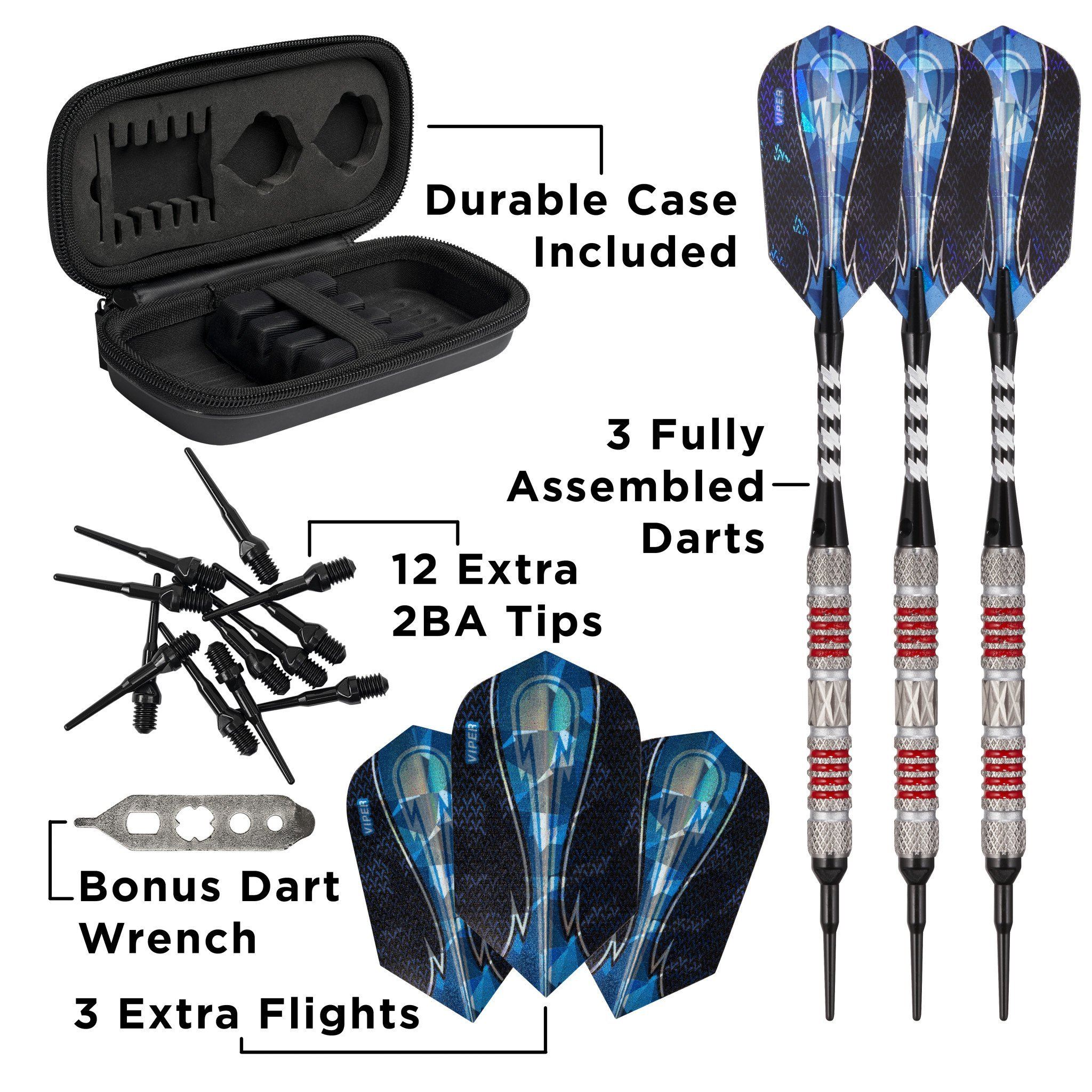 [REFURBISHED] Viper Astro Darts 80% Tungsten Soft Tip Darts Red Rings 18 Grams Refurbished Refurbished GLD Products 