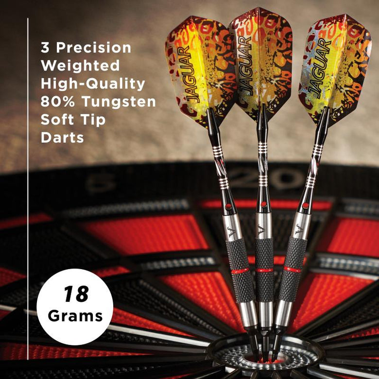 Viper Jaguar Darts 80% Tungsten Soft Tip Darts Silver Barrel 18 Grams Soft-Tip Darts Viper 