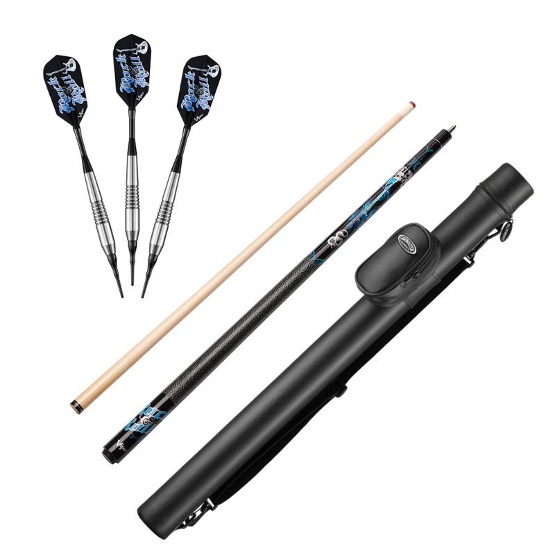 Viper Underground Rock & Roll Soft Tip Darts 18 Grams, Viper Underground Rock & Roll Cue, and Casemaster Q-Vault Supreme Black Cue Case Billiards Viper 