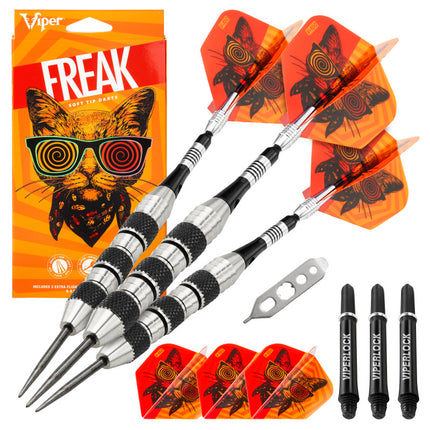 Viper The Freak Steel Tip Darts Knurled and Shark Fin Barrel 22 Grams