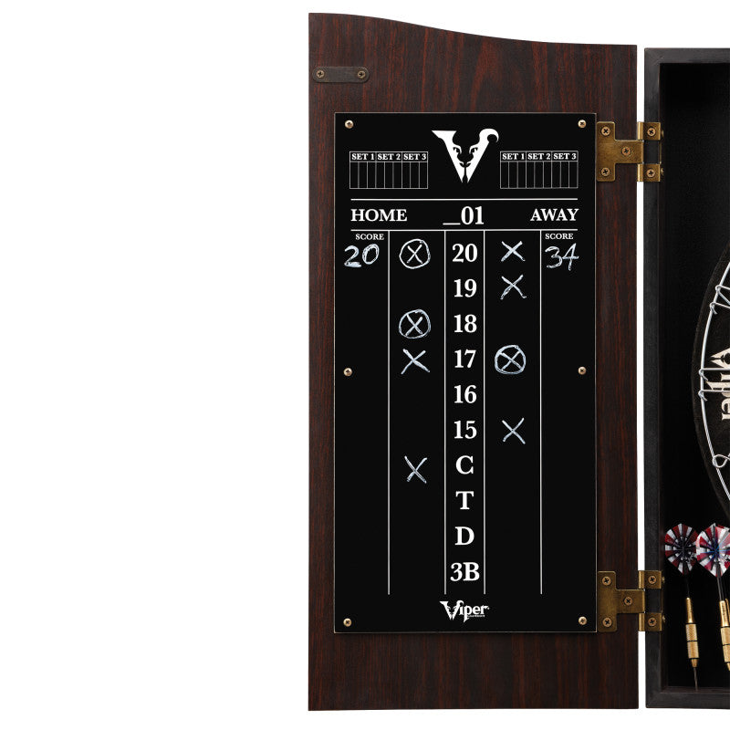 Viper Vault Dartboard Cabinet with Shot King Sisal Dartboard