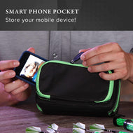 [REFURBISHED] Casemaster Plazma Pro Dart Case Black with Green Trim and Phone Pocket Refurbished Refurbished GLD Products 