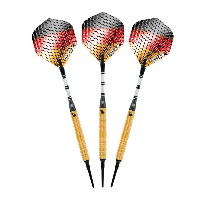 Elkadart Titanium 90% Tungsten Soft Tip Darts Gold Titanium Coating Ringed Barrel 18 Grams Soft-Tip Darts Elkadart 