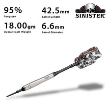 Load image into Gallery viewer, Viper Sinister 95% Tungsten Soft Tip Darts Grooved Barrel 18 Grams
