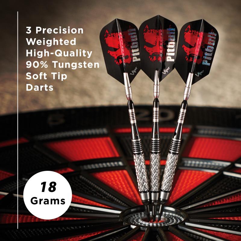 Viper Pitbull Darts 90% Tungsten Soft Tip Darts Diamond Cut Barrel 18 Grams Soft-Tip Darts Viper 