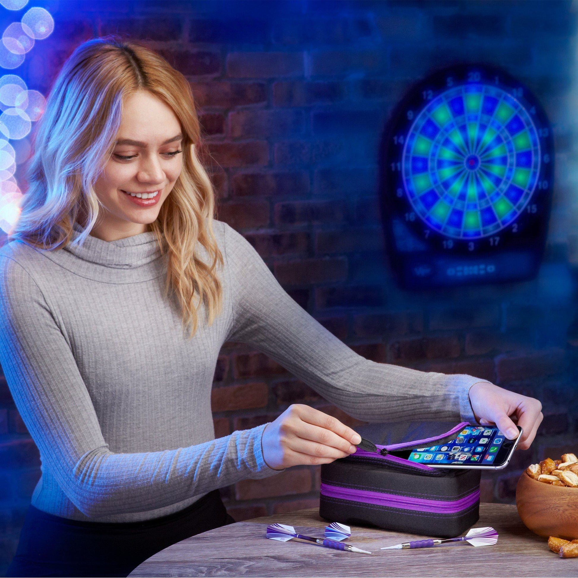 [REFURBISHED] Casemaster Plazma Pro Dart Case Black with Amethyst Zipper and Phone Pocket Refurbished Refurbished GLD Products 