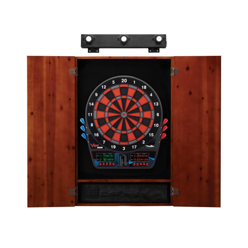 Viper Orion Electronic Dartboard, Metropolitan Cinnamon Cabinet & Shadow Buster Dartboard Light Bundle Darts Viper 