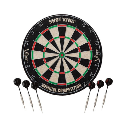 Viper Shot King Dartboard, Small Cricket Chalk Scoreboard, and Laser Throw Line Darts Viper 