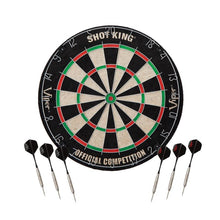 Load image into Gallery viewer, Viper Shot King Sisal Dartboard, Metropolitan Oak Cabinet, Shadow Buster Dartboard Lights &amp; &quot;The Bull Starts Here&quot; Throw Line Marker Darts Viper 
