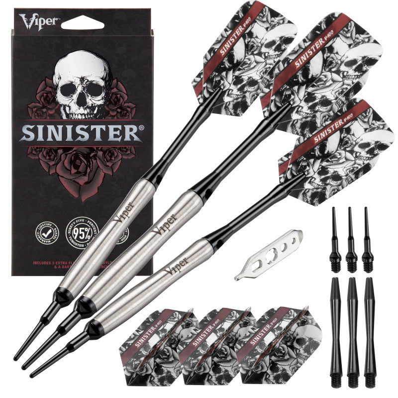 Viper Sinister 95% Tungsten Soft Tip Darts Tapered Barrel 18 Grams