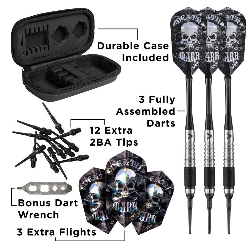 Viper Desperado 80% Tungsten Death Mark Soft Tip Darts 1 Knurled Ring 18 Grams Soft-Tip Darts Viper 