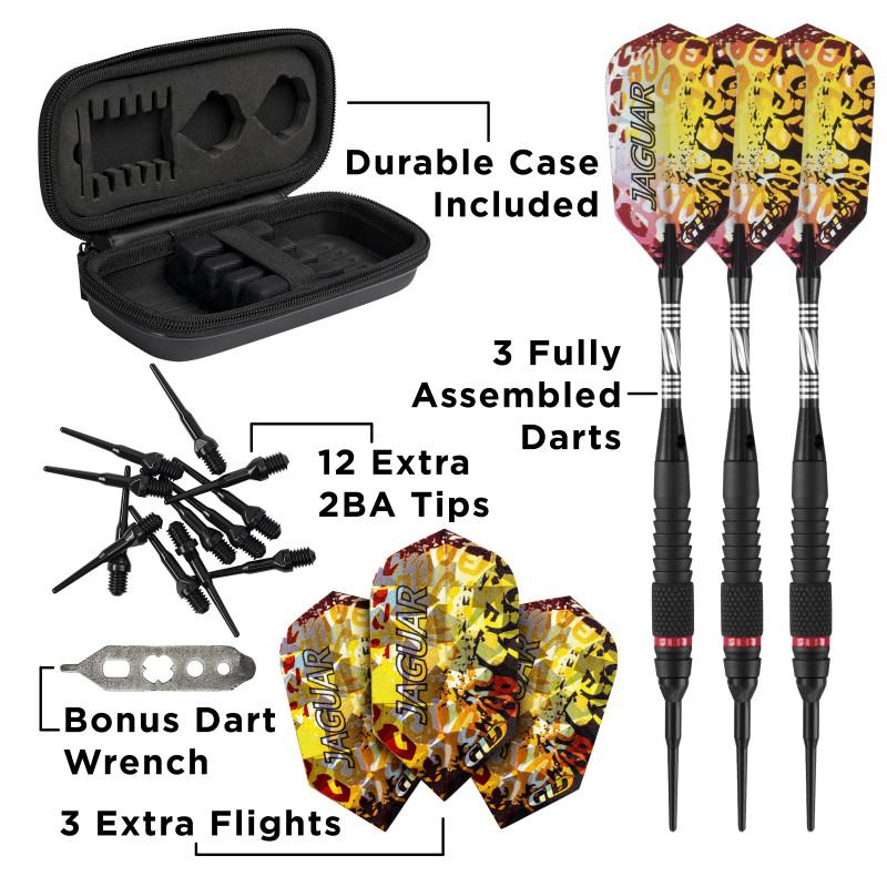 Viper Jaguar Darts 80% Tungsten Soft Tip Darts 1 Small Knurled Ring 18 Grams Soft-Tip Darts Viper 