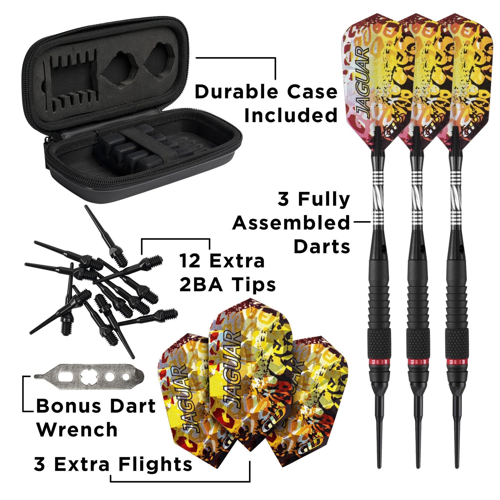 [REFURBISHED] Viper Jaguar Darts 80% Tungsten Soft Tip Darts 1 Small Knurled Ring 18 Grams Refurbished Refurbished GLD Products 