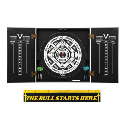 Viper Hideaway Cabinet with Coiled Paper Dartboard & "The Bull Starts Here" Throw Line Marker Darts Viper 