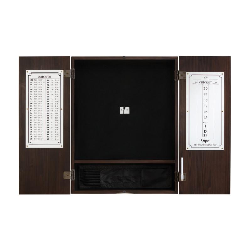 Viper League Sisal Dartboard, Metropolitan Espresso Cabinet, Shadow Buster Dartboard Lights & Padded Dart Mat Darts Viper 