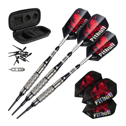 Viper Pitbull Darts 90% Tungsten Soft Tip Darts Diamond Cut and Shark Fin Barrel 18 Grams Soft-Tip Darts Viper 