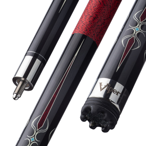 Viper Sinister Red and Black Wrap Billiard/Pool Cue Stick – GLD