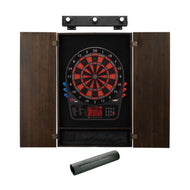 Viper 800 Electronic Dartboard, Metropolitan Espresso Cabinet, Dart Mat & Shadow Buster Dartboard Light Bundle Darts Viper 