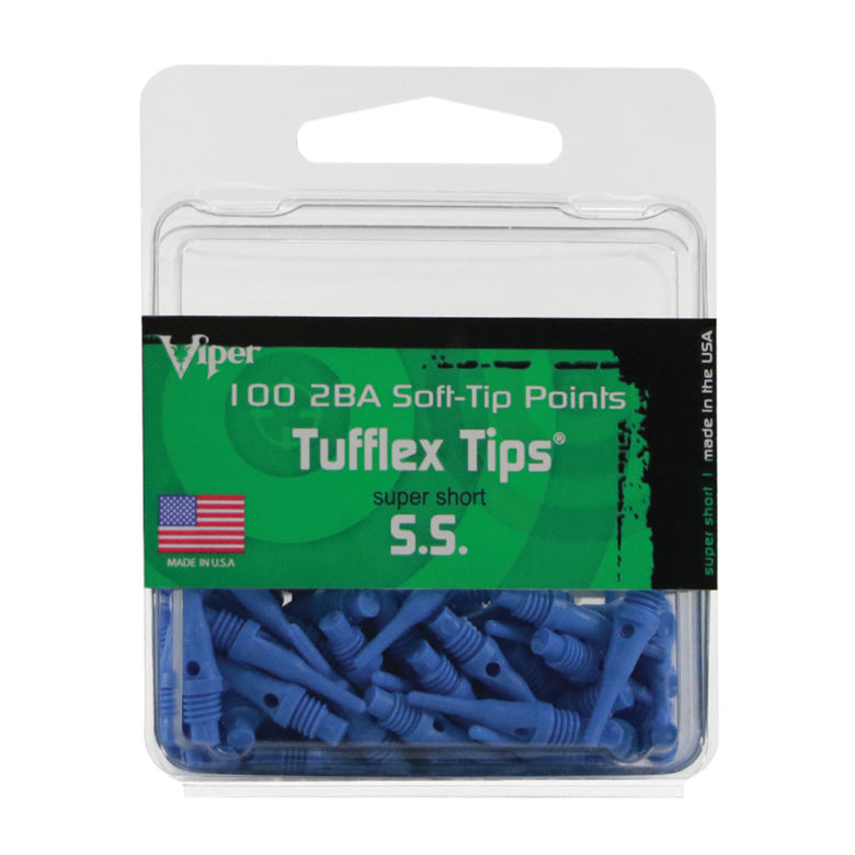 Viper Tufflex Tips SS 2BA Blue 100Ct Soft Dart Tips