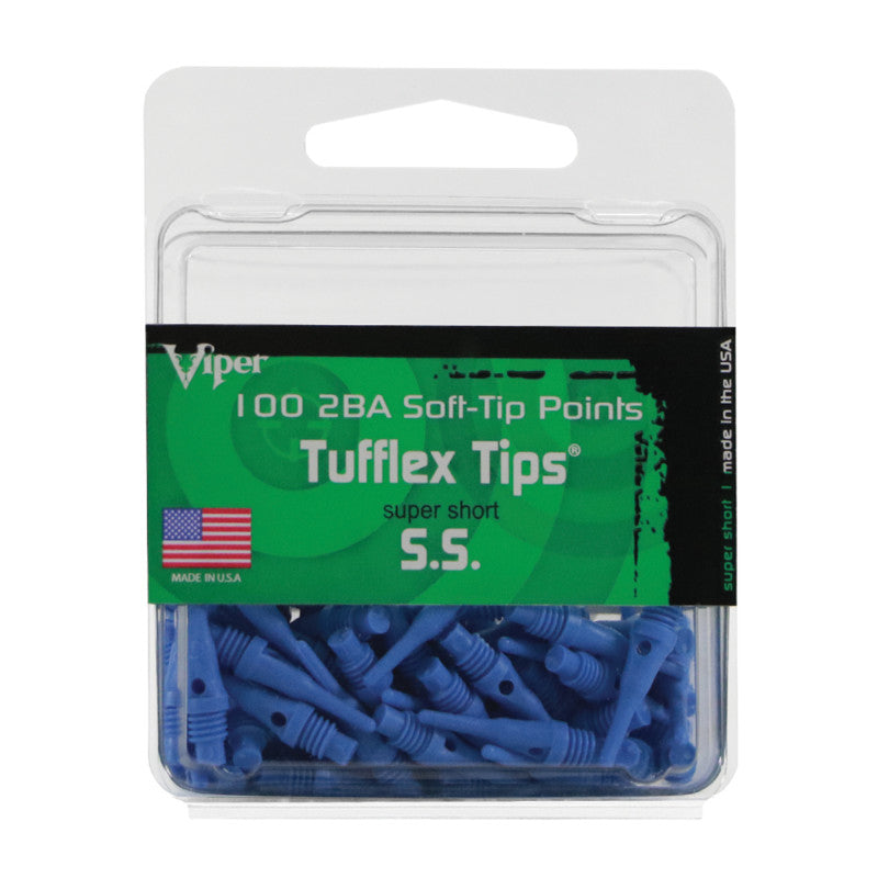 Viper Tufflex Tips SS 2BA Blue 100Ct Soft Dart Tips