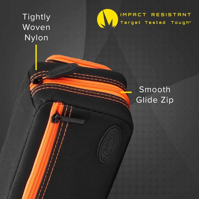 Casemaster Plazma Pro Dart Case Black with Orange Trim and Phone Pocket Dart Cases Casemaster 