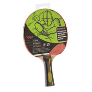 Viper table tennis paddle with lime green and red face and black handle