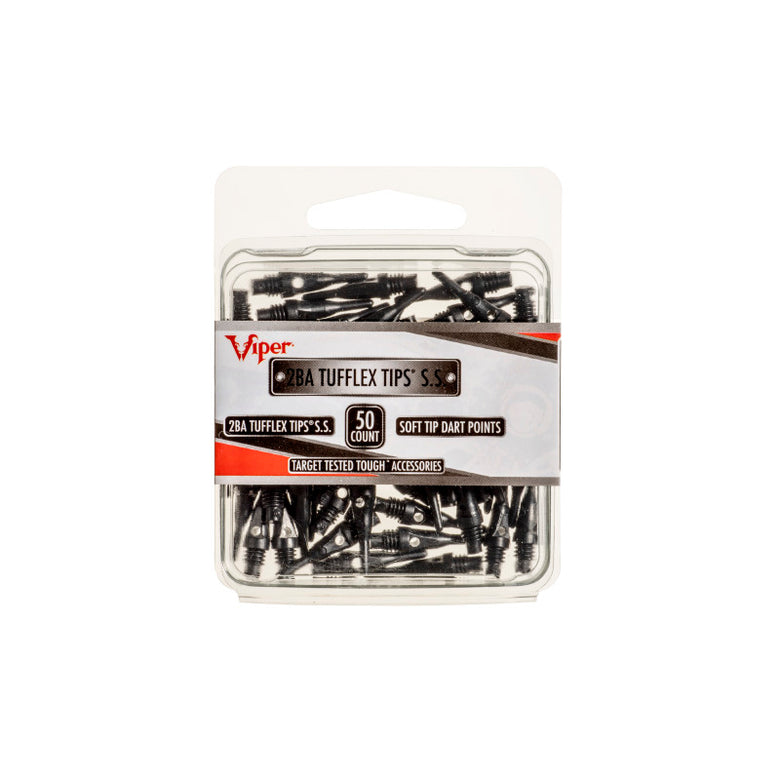 Viper Tufflex Tips SS 2BA 50Ct Soft Dart Tips Black