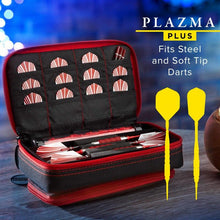 Load image into Gallery viewer, Casemaster Plazma Plus Dart Case Black with Ruby Zipper and Phone Pocket Dart Cases Casemaster 
