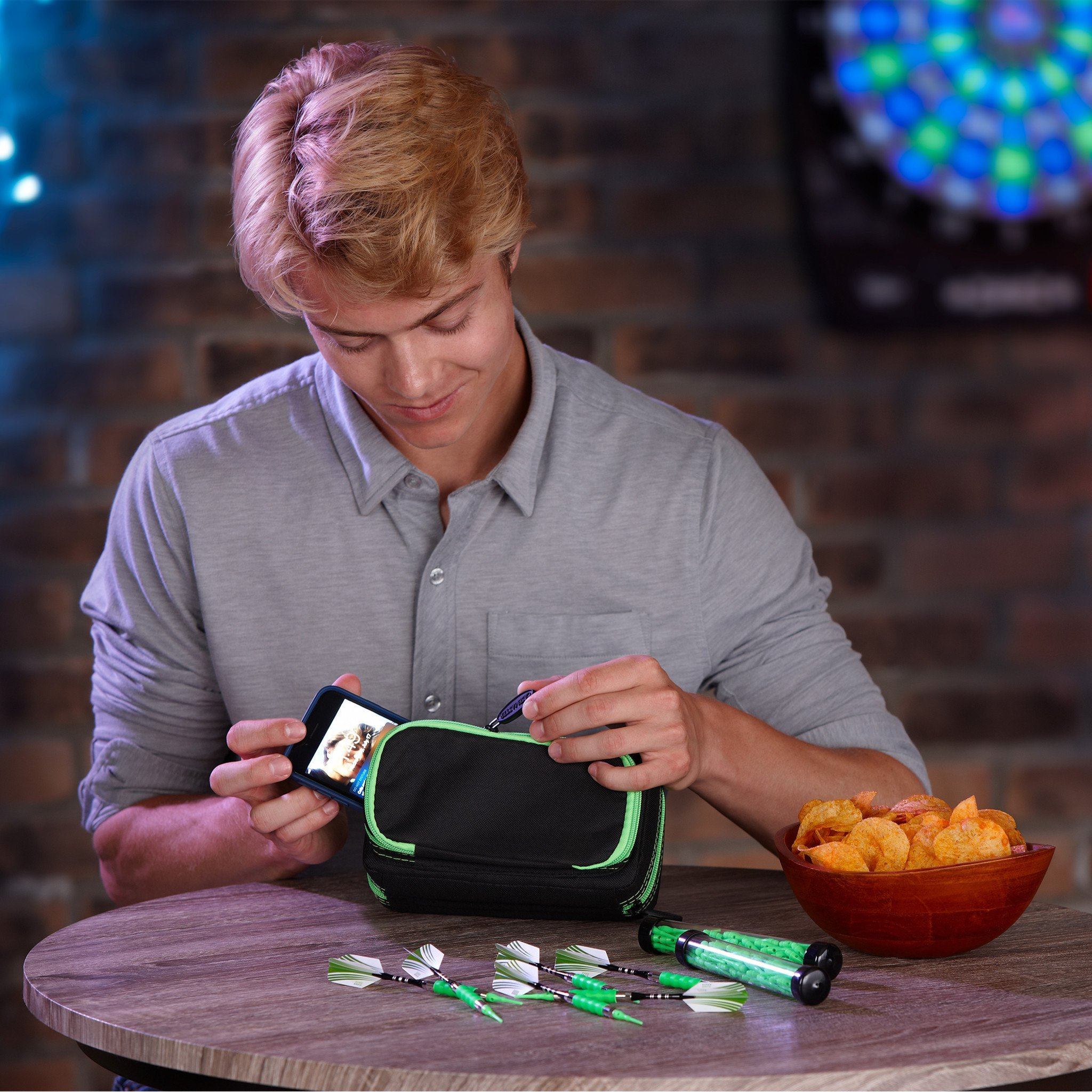 [REFURBISHED] Casemaster Plazma Pro Dart Case Black with Green Trim and Phone Pocket Refurbished Refurbished GLD Products 