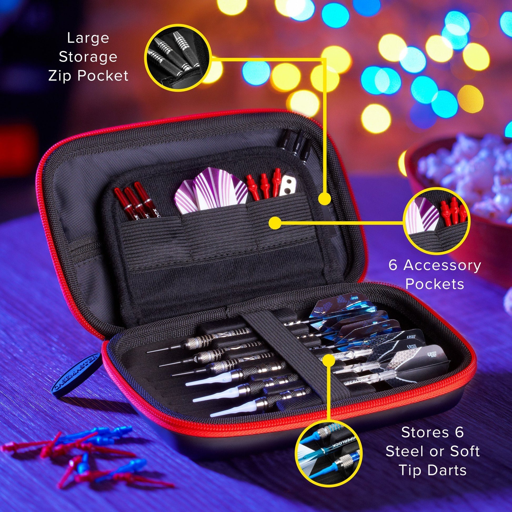 [REFURBISHED] Casemaster Sentinel Dart Case with Red Zipper Refurbished Refurbished GLD Products 