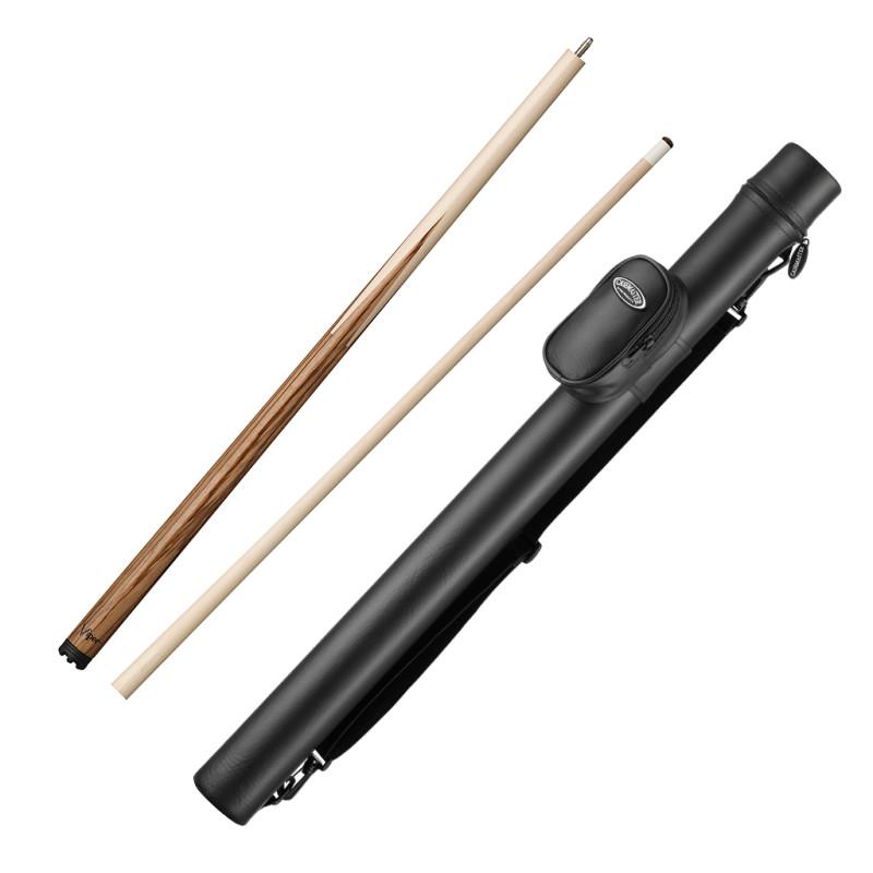 Viper Sneaky Pete Zebrawood Cue and Casemaster Q-Vault Supreme Black Cue Case Billiards Viper 