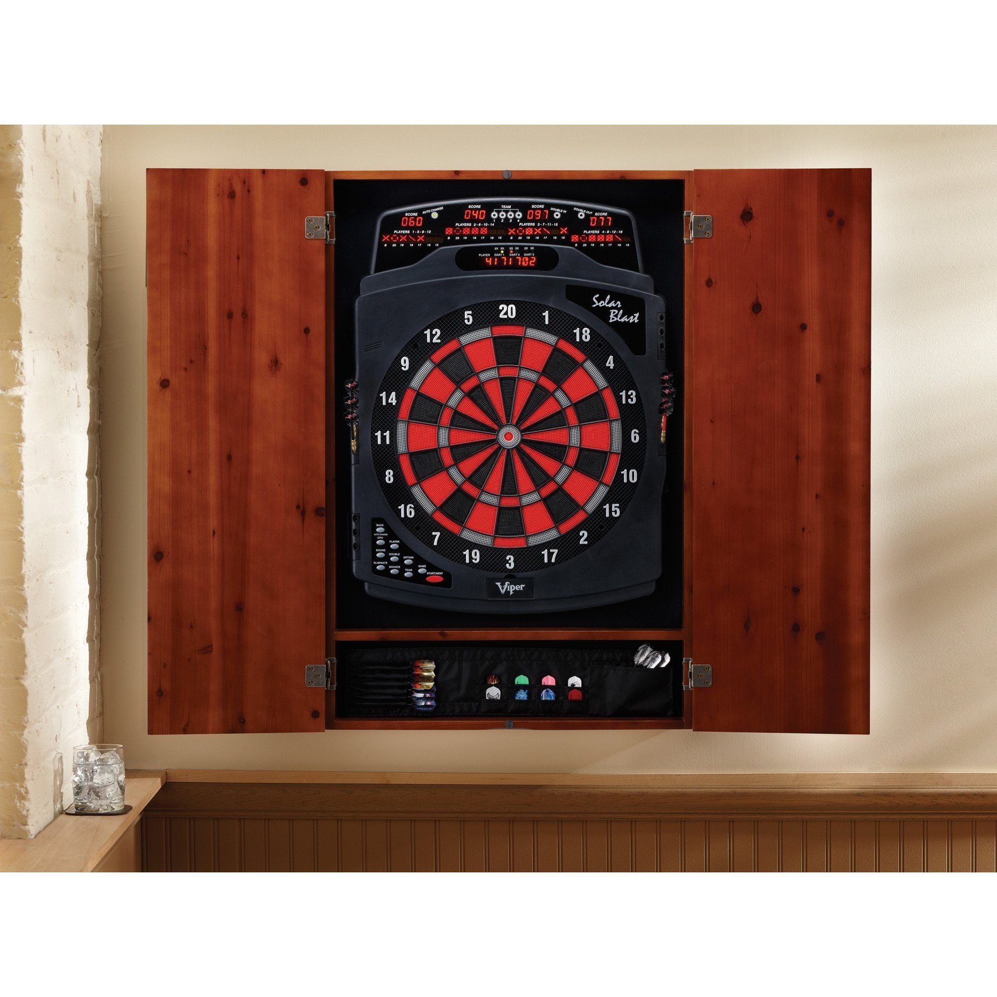 OPEN BOX] Viper Metropolitan Cinnamon Soft Tip Dartboard Cabinet